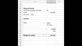 #marginalcosting #costaccounting | Find out Margin of safety
