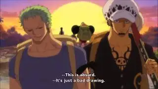 One Piece Ryunosuke's farewell + Zoro's  Law's funny reaction