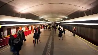 Poland, Warsaw, metro ride from Kabaty to Pole Mokotowskie, 1X escalator
