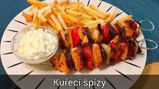Kuřecí špízy s hranolkami s domácí tatarkou 🐥🍟🍟 - recept
