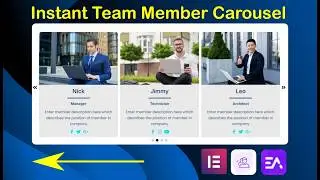 NO CODE | INSTANT! How to Ceate Team Member Carousel  in Elementor