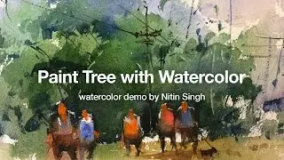 How to paint tree with watercolor
