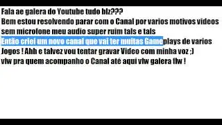 Fim do Canal e Canal Novo