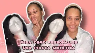MIRA CÓMO PERSONALIZO UNA PELUCA SEMI NATURAL OH SINTÉTICA ! FUNCIONA? PELUCA BY PELOFASHION01
