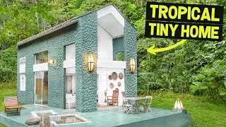 TROPICAL ALL-GREEN TINY HOME DEEP IN THE JUNGLE! (Full Airbnb Tour)