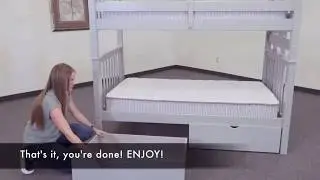 BK981 Full over Full Stairway Bunk Bed with Under Bed Drawers