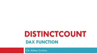 39 Power Bi Desktop - Distinctcount DAX function