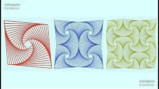 Square spiral Line Illusion - Geometric Tessellation String Art 3D