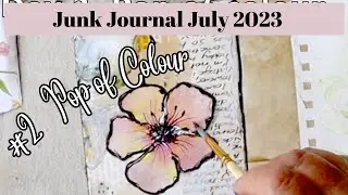 Junk Journal July 2023 Hosted by @megjournals Day 2 Pop Of Colour