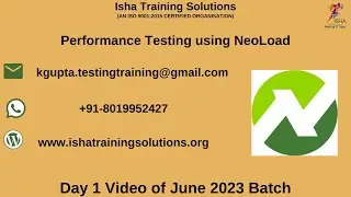 Performance Testing using NeoLoad Day 1  By Naveen.  Pls whatsapp us on +91 8019952427 to enroll