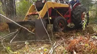 Clearing Land with my 1949 International McCormick W4 Tractor for a Small Cabin
