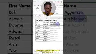 Combine two cells in Excel: SMART FILL Feature