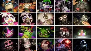 FNAF: Security Breach + Ruin DLC - ALL Original vs New Jumpscares (All Versions)