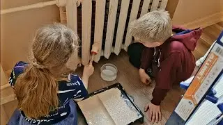 Children are renovating their apartment...