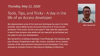 Tools, Tips, and Tricks - A day in the life of an Access developer