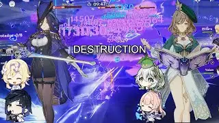 C0 Clorinde taser & the weakest Lisa hyperbloom destroying 4.7 abyss 12【原神】