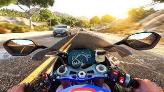 GTA V: POV Ultra Realistic Motorbike Ride Gameplay! 2023 Ray Tracing Graphics Mod on RTX 4090