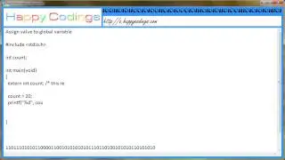 Assign value to global variable c code example