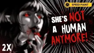 [SPEEDPAINT] Bloody Ghoul Girl | Dark Horror Art Process