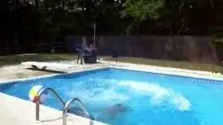 Mid air hit over pool