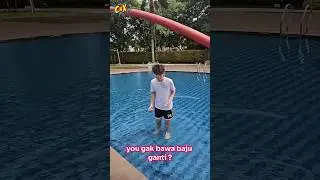 XAVIER SUDDENLY SWIMS IN THE POOL!