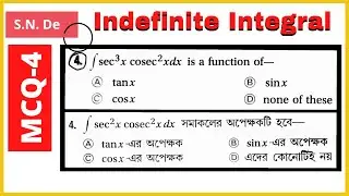 MCQ-4 || Indefinite Integral || Class 12 || S. N. De Math Book Solutions || By Doubtsol