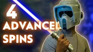 4 ADVANCED LIGHTSABER SPINS- TUTORIAL -STEP BY STEP