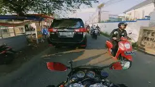 Suasana jalan pomad di pagi hari bareng cbr 150 old