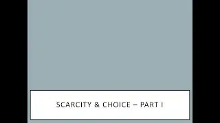 Scarcity & Choice -Part I