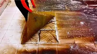 Deeply slime covered dirty carpet cleaning satisfying ASMR