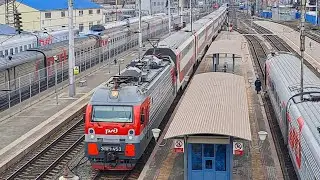 Прибытие ЭП1М-453 с двухэтажным поездом №043С Имеретинский Курорт - Москва