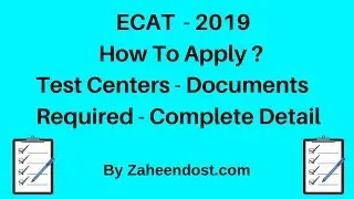ECAT 2020 | How To Apply? | Complete Procedure