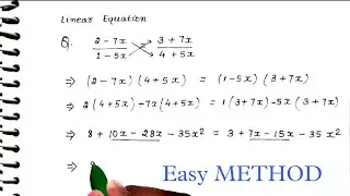 2-7x/1-5x=3+7x/4+5x Find value of x of the given linear equation 