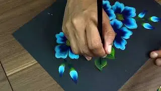 Master the Art of Painting Blue Flowers in One Stroke | Easy Floral Painting Tutorial
