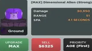 ASTD [MAX] Dimensional Alien 6 Star (Strong) SHOWCASE | All Star Tower Defense