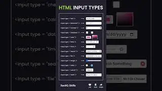 HTML Input Types 🤌🤩  The input HTML element is used to create interactive