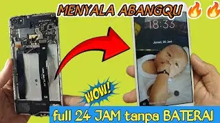 Cara Hidupkan Hp tanpa Baterai//cara buat hp menyala 24 jam tanpa baterai