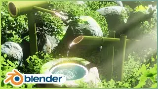Bambou water fountain - Made with blender.