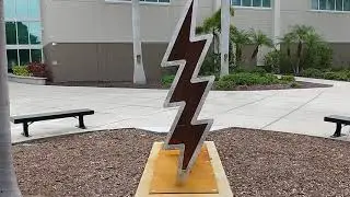 Anamorphic lightning Bolt Sculpture