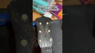 Liz is cleaning and restringing this vintage Teen Guitar! 