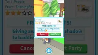 I invited this BADDIE to a *FREE MEGA PETS* party in Adopt Me! 😇🥳😱 #roblox #shorts