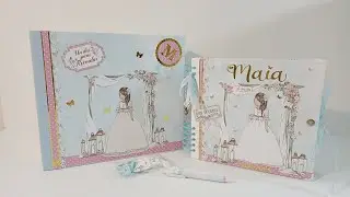 Álbum de fotos/libro de firmas todo en uno con caja a juego Maia