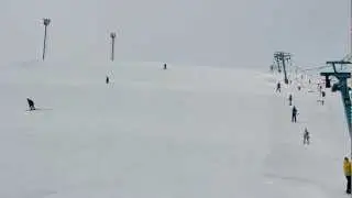 Катание на горных лыжах "Скользящий поворот"