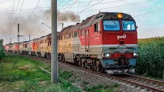 Сплотка тепловозов 2ТЭ116У-0235 / 2ТЭ25КМ-0130 / 2ТЭ25КМ-0220
