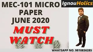 MEC-101 MICRO JUNE 2020 PAPER SOLUTION || IGNOU || BY SAMIKON