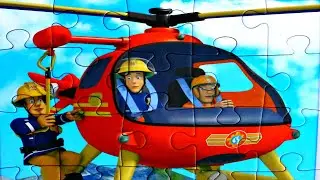 Fireman Sam HELICOPTER - Play puzzle for children with cartoon characters Fireman Sam
