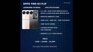Oppo Find N3 Flip Phone: Full Features and Specs Revealed #oppo #2023