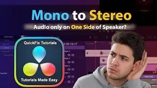 Convert MONO to STEREO Audio in DaVinci Resolve 20