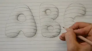 Draw 3D Style Bubble Letters - Notepad Art