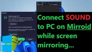How to connect phone sound to PC on mirroid | screen mirroring | Android to PC